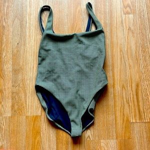 Stone fox sage grid one piece swimsuit